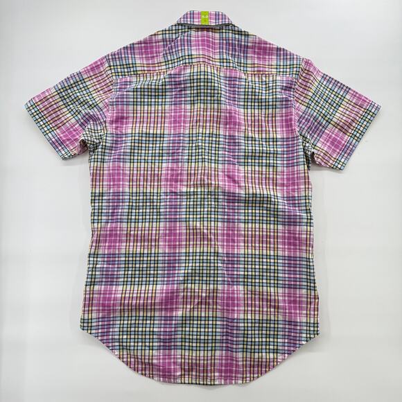 Robert Graham X Men’s Medium Shirt Plaid Short Sleeve Cotton Made in India - Picture 2 of 8